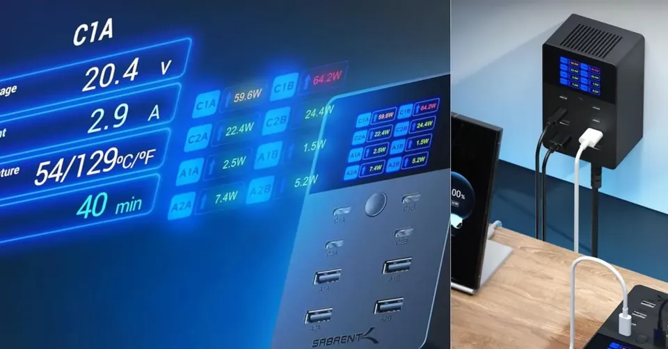 SABRENT VOLTIK 8-port 252W charging station