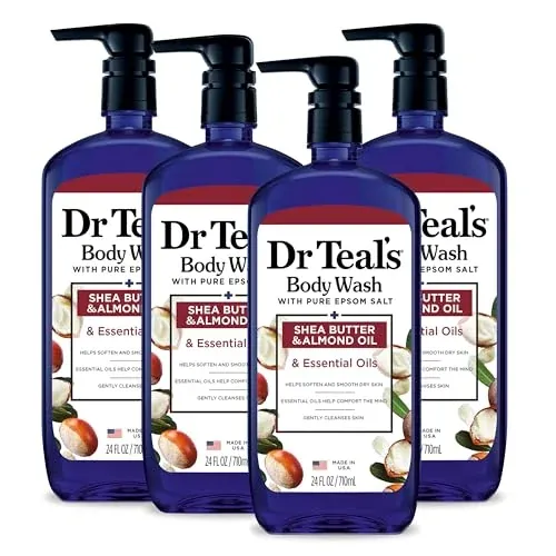 Dr Teal's Shea Butter & Almond Oil Body Wash 4-Pack 24-Oz