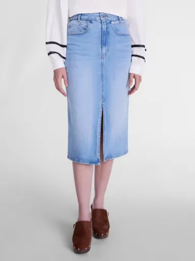 Scenario Women's Denim Skirt, Sizes 0-20, Light Wash