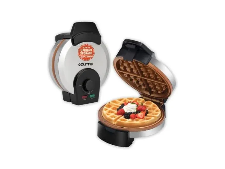 Gourmia Upright Belgian Waffle Maker w/ Nonstick Ceramic Plate (Mobile App Deal)