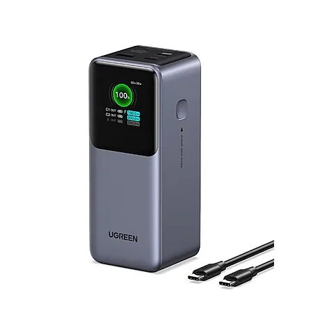 Prime: 20000mAh UGREEN Nexode 130W Power Bank w/ 100W USB-C Cable & TFT Display