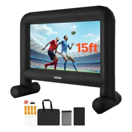 15' VEVOR Inflatable Movie Screen w/ Built-in Blower