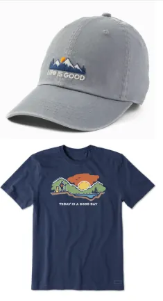 Life is Good Short Sleeve Tee & Hat Bundle Deals