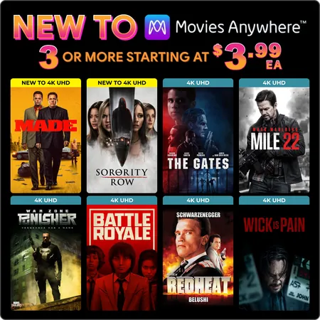 New to Movies Anywhere (4K/HD Digital Films): Wick is Pain, Mile 22, Made