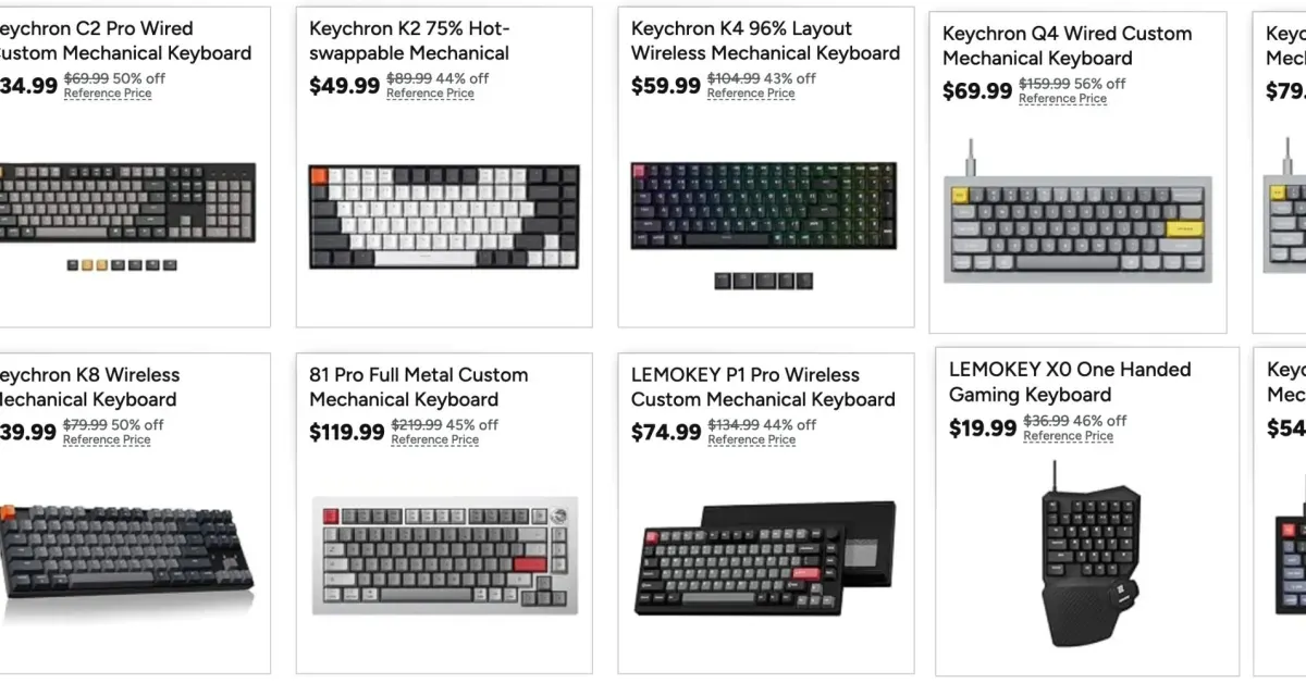 Keychron mechanical keyboards from just