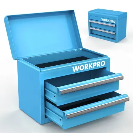 WORKPRO Mini Metal Tool Box with 2 Drawers