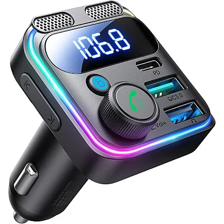 JOYROOM Bluetooth 5.4 FM Transmitter + 45W PD & 36W QC 3.0 USB C Car Charger