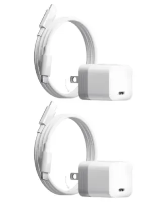 2-Pack CUKTECH 40W GaN USB-C Mini Wall Charger w/ Cables