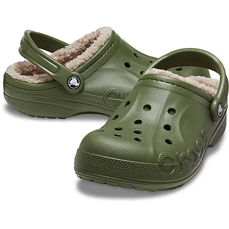 Crocs Adult Baya Lined Clogs (Army Green/Multi)