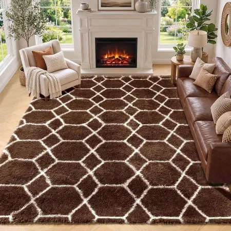 5'x7' ONASAR Fluffy Geometric Area Rug