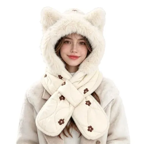 2 in 1 Fleece Lined Hat and Scarf