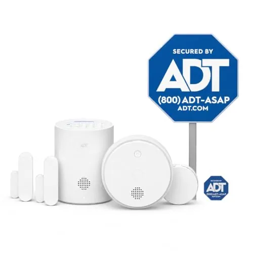 ADT Blu Home Safety Kit, Smoke, CO and Water Leak Sensors, Plan Required | Carbon monoxide detector, Temperature monitor, Door/window sensors, ADT+ App, Pro monitoring