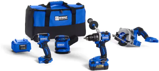 Kobalt 24-Volt 4-Tool Brushless Power Tool Combo Kit + Two Free Tools