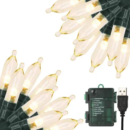 Green Convenience Battery Operated 33' 100LED Christmas Lights
