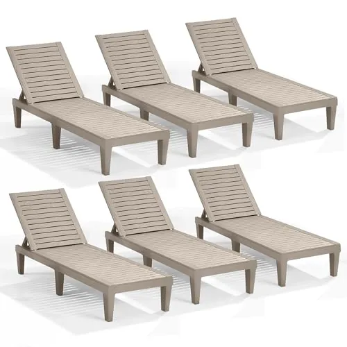 Nestl Lounge Chair Outdoor Set of 6, Sand Beige