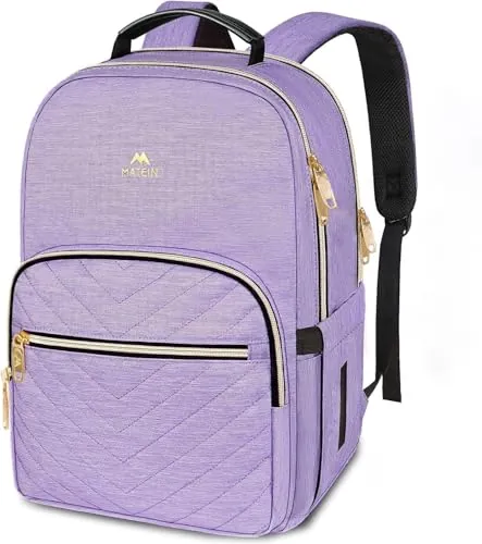 MATEIN 15.6 inch College School Bookbag for Women, Purple Laptop Backpack