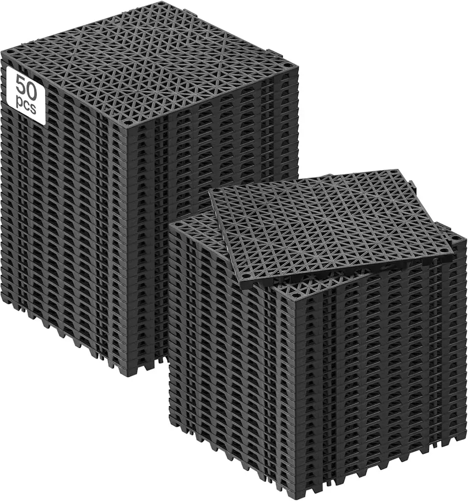Vevor 12" x 12" Interlocking Drainage Mat 50-Pack