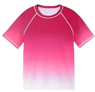 Roadbox Boys Rash Guard Short Sleeve, Swim Shirt UPF 50+