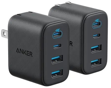 2-Pack Anker Zolo 4-Port up to 50W USB-C & USB-A Wall Chargers
