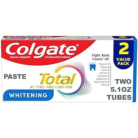 2-Pk 5.1-Oz Colgate Total Whitening Toothpaste (Mint)