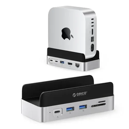 Orico 10-in-1 Hub Stand for Mac Mini M4/M4 Pro w/ M.2 SSD Slot 4K HDMI
