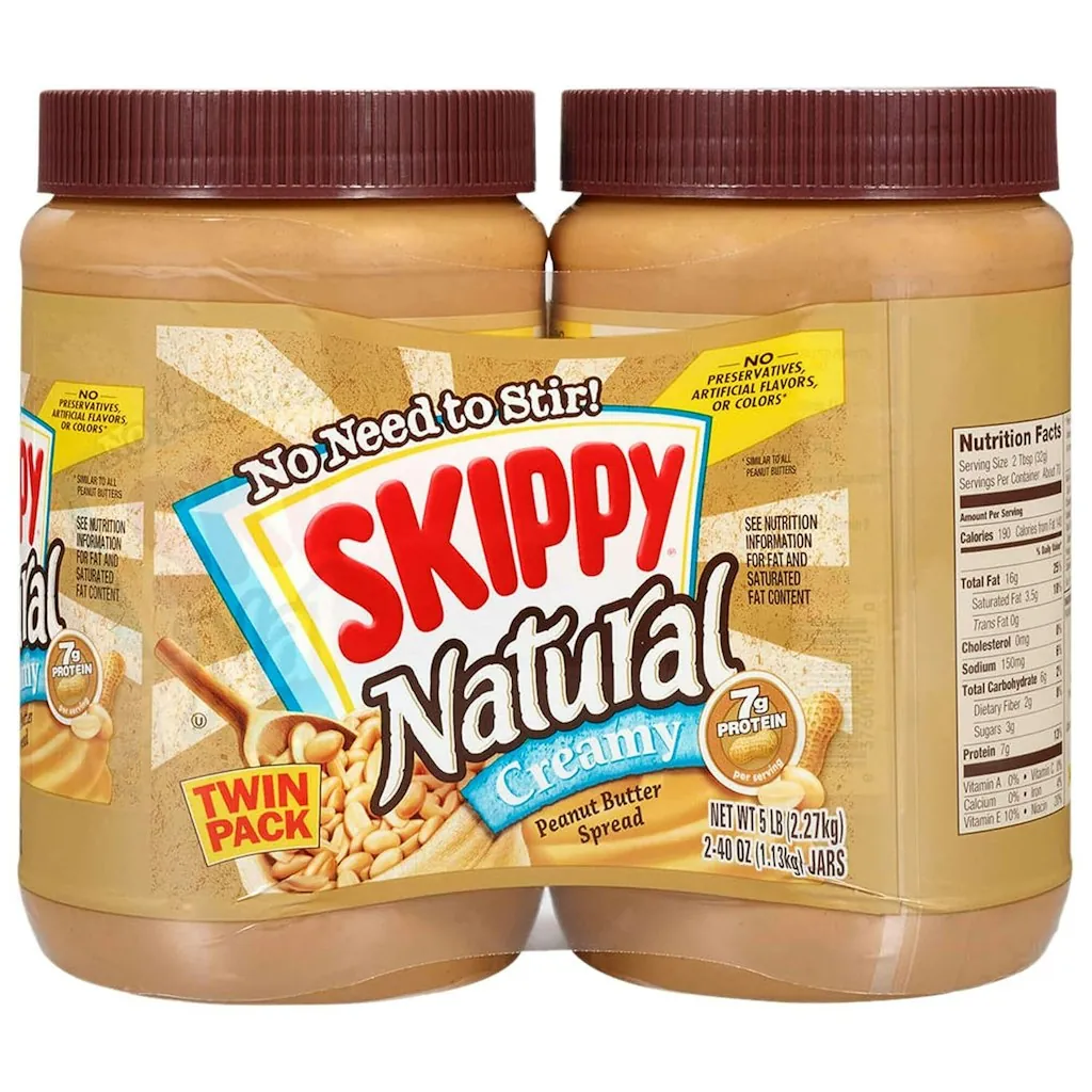 Skippy 40-oz. Natural Peanut Butter Creamy Twin Pack