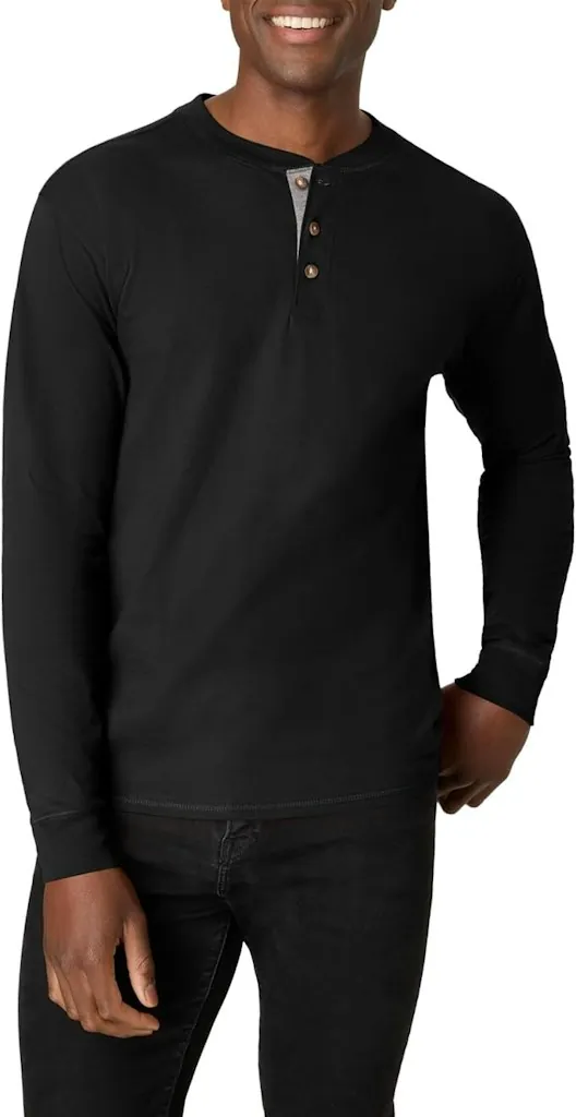 Hanes Men's Beefy-T 100% Cotton Henley Shirt