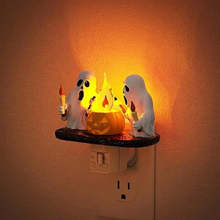 JandCase Halloween Plug-In Night Lights: Candle Ghost or Cane Ghost