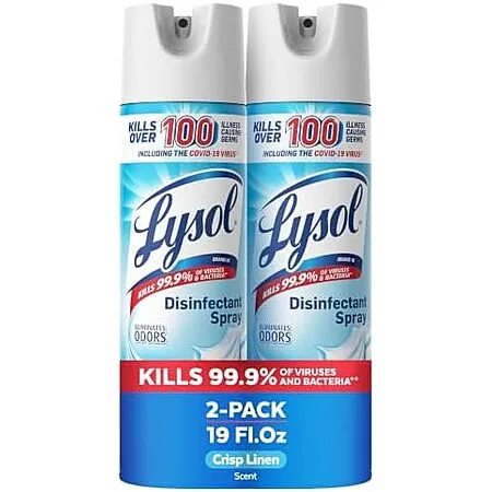 Select Accounts: 2-Pk 19-Oz Lysol Disinfectant Spray (Crisp Linen)