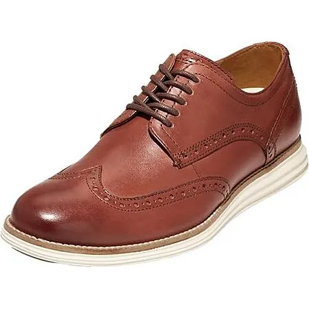 Men's Cole Haan Original Grand Shortwing Oxford Shoes (Woodbury Leather/Ivory)