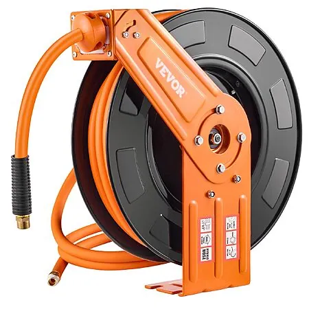 VEVOR 50' x 1/2" Retractable Air Hose Ceiling/Wall Mount Reel (Max 300PSI)