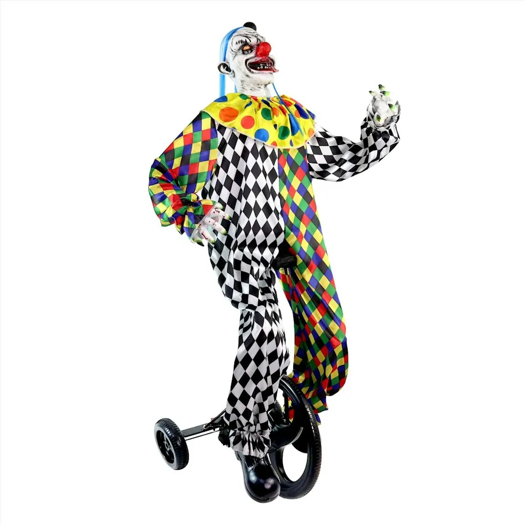 Haunted Hill Farm 5.9-Foot Animatronic Clown on Tricycle Halloween Decoration