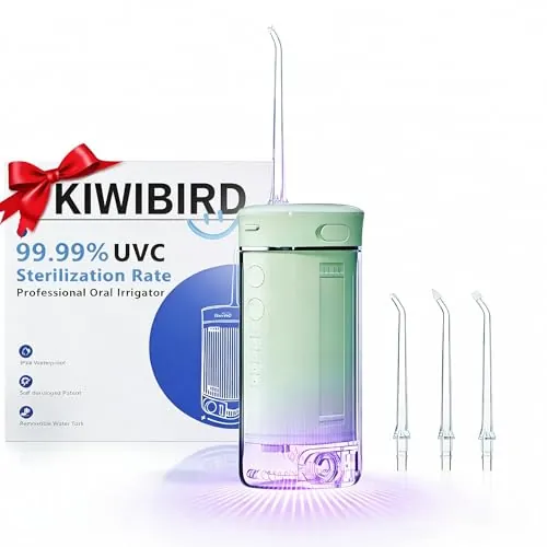 KIWIBIRD Mini Travel Water Flosser Cordless with UVC Light