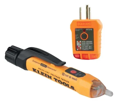 Klein Tools Non-Contact Low Voltage Tester Pen & GFCI Outlet Kit
