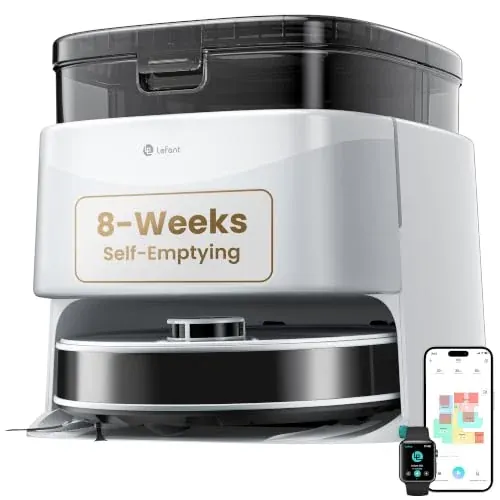 Lefant Robot Vacuum and Mop 12000Pa Suction, 90-Day Self-Emptying