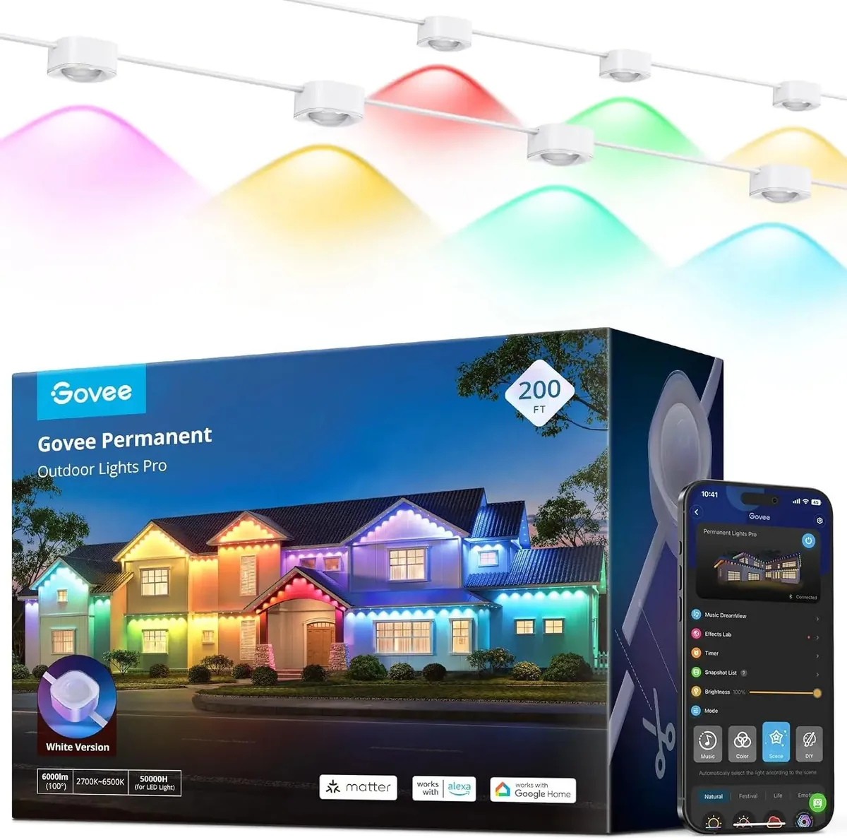 Govee Permanent Outdoor Lights Pro White 200ft