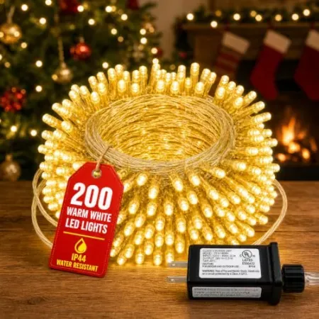 JUUON 200-LED 66' Clear Wire Fairy String Lights