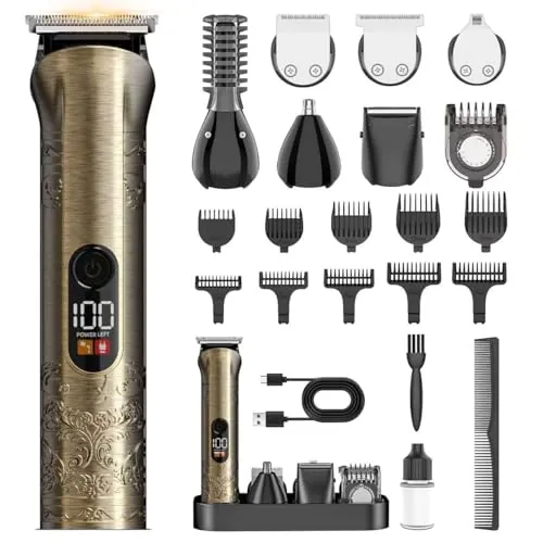 Solati Beard Trimmer & Hair Clipper Grooming Kit (Gold)