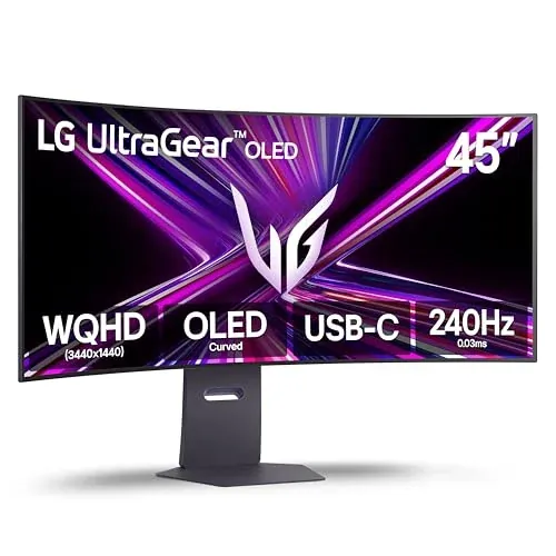 LG 45-Inch Ultragear WQHD (3440 x 1440) OLED Curved Gaming Monitor, 240Hz