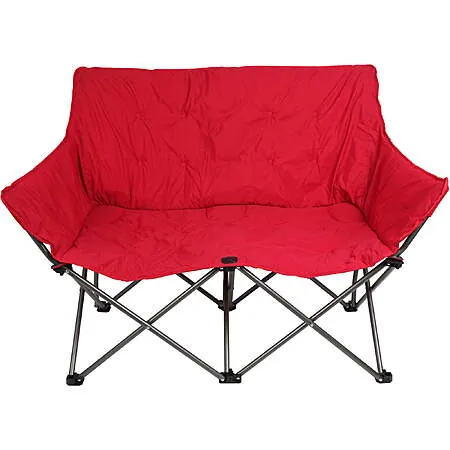 Ozark Trail Padded Folding Love Seat Camping Chair (Red)