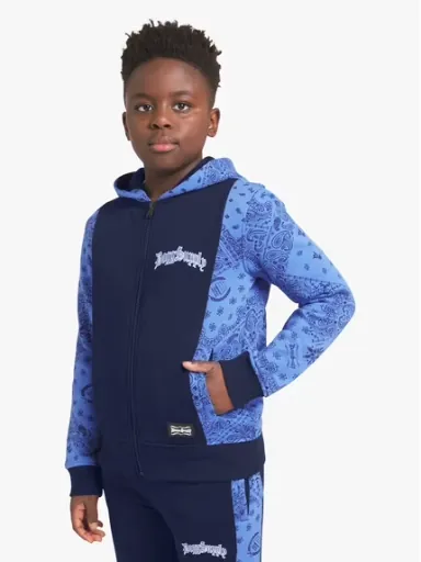 Dogg Supply by Snoop Dogg Little Boys & Big Boys Bandana Print Zip Front Hoodie