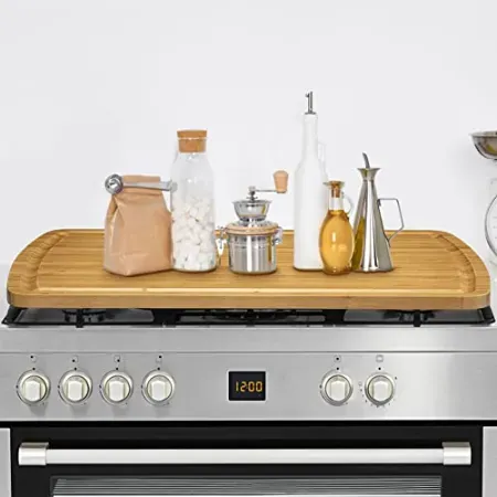 Fashionwu 30" x 20" Stove Top Bamboo Cover Cutting Board