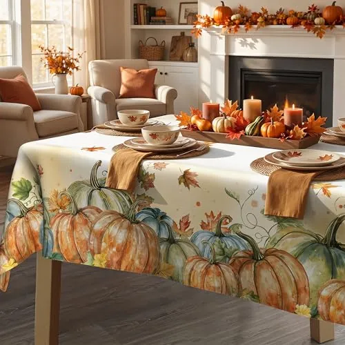 Fall Pumpkin Tablecloth 60x84" Rectangle