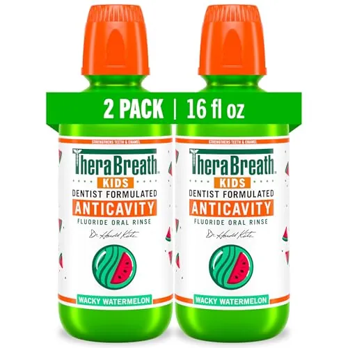 2-Pack 16-Oz TheraBreath Kids Mouthwash w/ Fluoride (Watermelon)