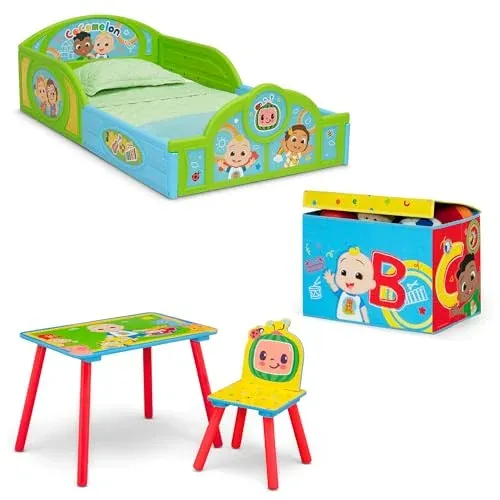 Delta Children CoComelon 4-Piece Toddler Room-in-a-Box Set, Green