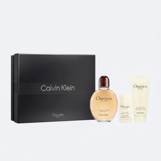 Calvin Klein Obsession 3-Piece Set For Men (4.2 Eau De Toilette Spray + 3.3 After Shave Balm + 2.6 Deodorant Stick)
