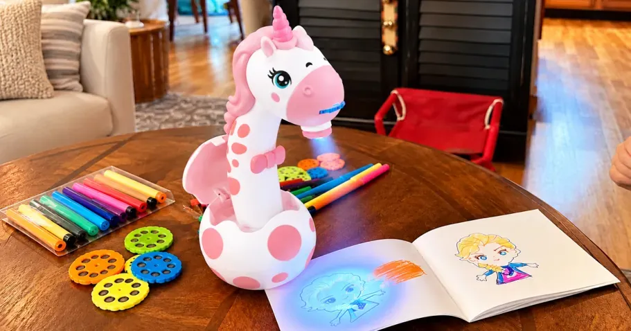 Unicorn Drawing Projector in White Pink