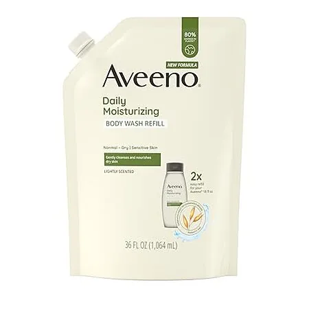 Select Accts: 36-Oz Aveeno Daily Moisturizing Body Wash Refill