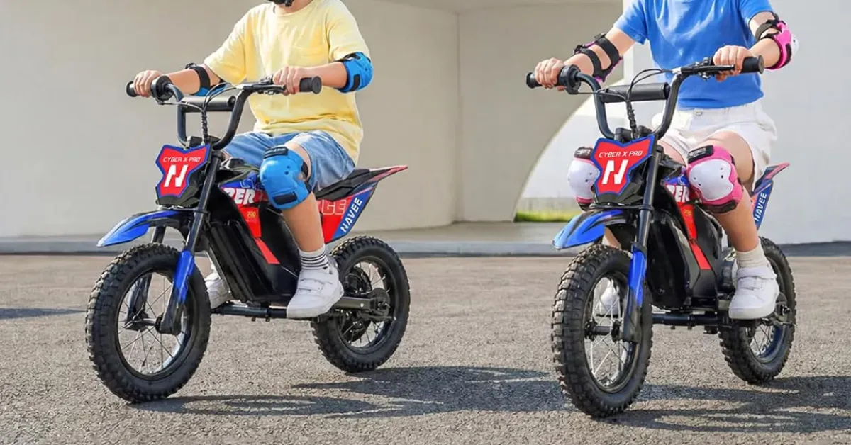 Cyber X Pro Electric Dirt Bike for Kids ages 8-13 with a FREE 3-in-1 protective gear set