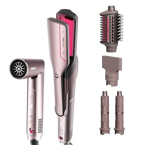 Shark FlexFusion Ceramic Air Styler & Straightener + Curler (Cosmic Blush)